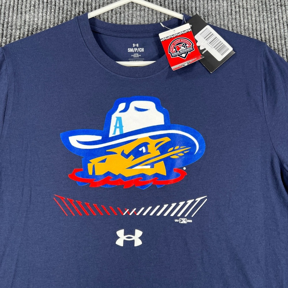 Amarillo Sod Poodles Shirt Mens Small Blue Short Sleeve Under Armour MiLB New